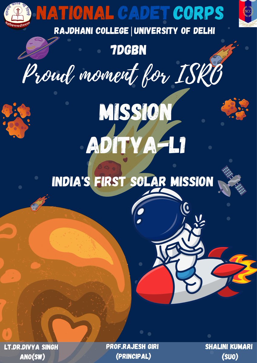 Let's conquer the sun 🚀

Proud moment for ISRO
MISSION ADITYA -L1
#AdityaL1Launch #missionsolar #ISROSolarMission #amritkaalkincc #amritkaalcadets #7dgbn #ncc