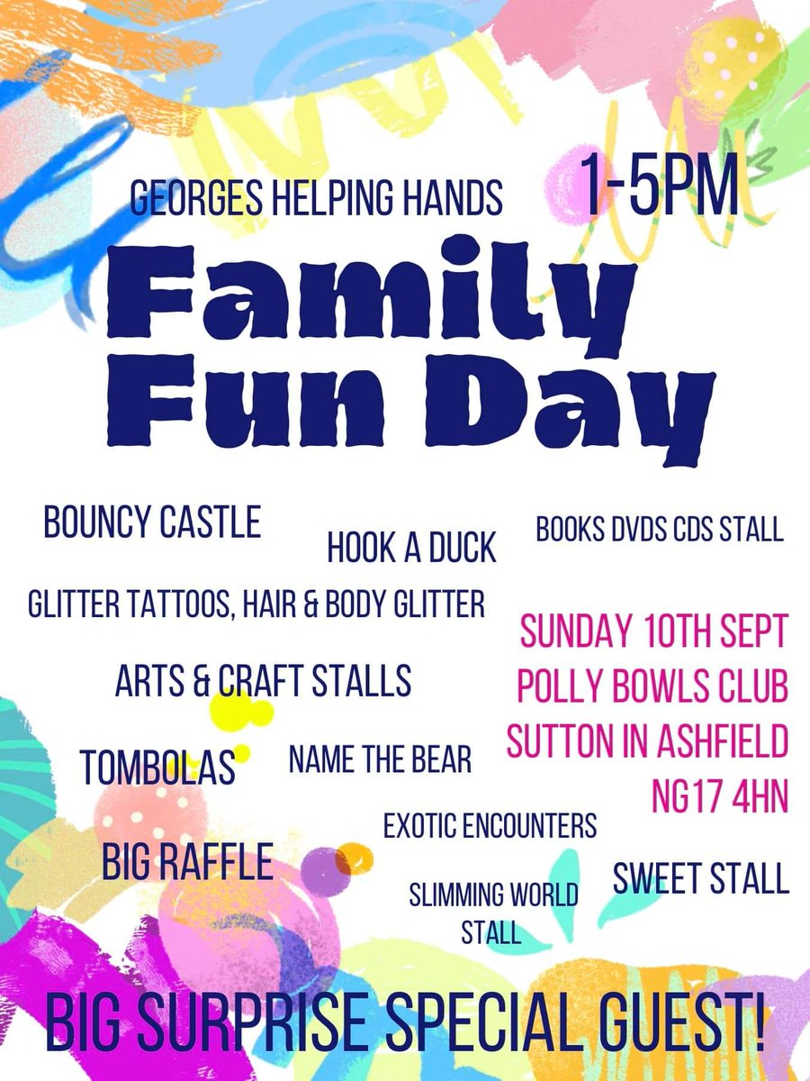 We will be at this charity even on the 10th September! 

Please come and support a great cause and enjoy some of our scran 🍔

#charityevent #georgeshelpinghands #fsmilyfunday #nottingham #suttoninashfield #funforeveryone