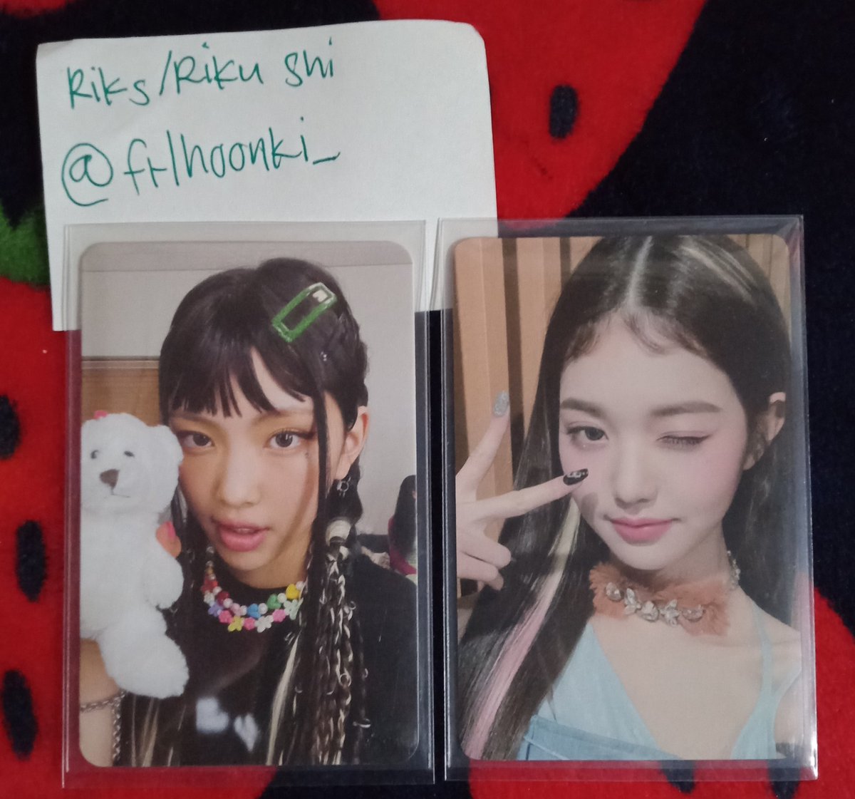 frlhoonki_'s tweet photo. wts lfb hyein teddy//wonyoung wink pc set.
₱480, ₱430 if payo.
mop: gcash 
mod: direct j&amp;t
Can do 2days dop but prio payo.
#riksbentables_ https://t.co/AL2veKt49o