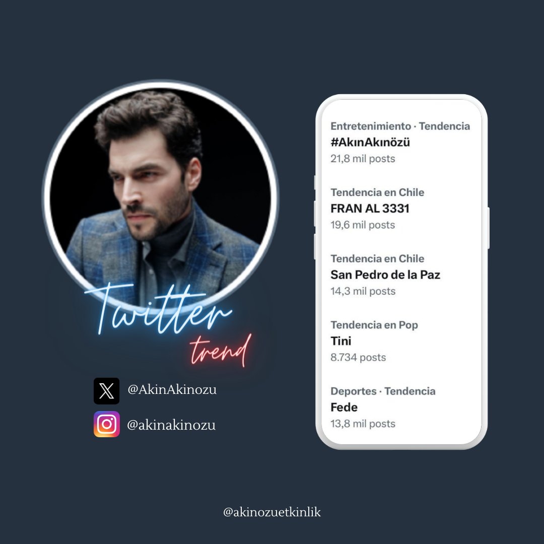 #AkınAkınözü 21 Bin+ ileti sayısı ile Şili popüler gündeminde. <a href="/AkinAkinozu/">AkinAkinozu</a>