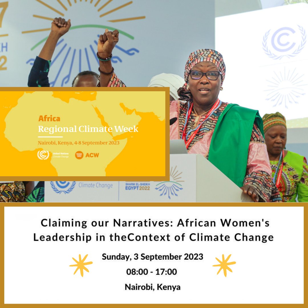 Aluta Continua!!!!  

African feminists in Nairobi to make bold demands to save people and the planet #AfricaClimateSummit & #AfricaClimateWeek   

Follow/ engage 

#AfricaWGC
#FeministClimateJustice #AfricaFeministACS