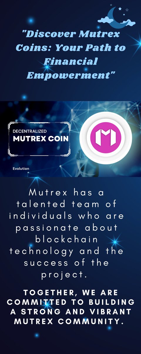 davidd8912's tweet image. Meet the passionate team behind Mutrex! 🚀 Our experts are committed to blockchain innovation and project success. Join us on this exciting journey. 💪 #MUTREX $MTX @mutrexcoin #BlockchainExperts #PassionForTech