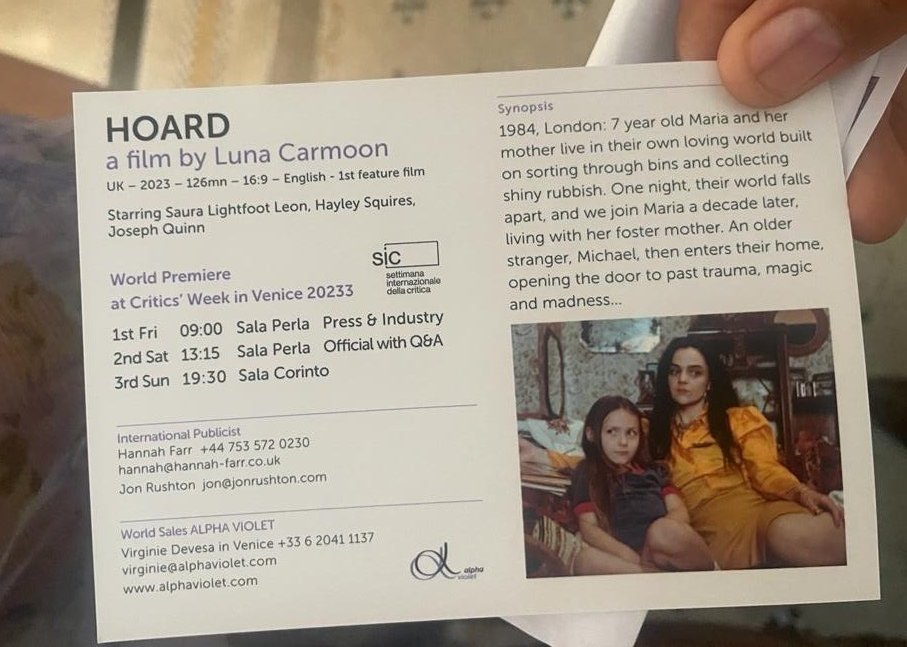 HeatherBCasting's tweet photo. Venice Film Festival Day #1... Standing ovation for our film HOARD.
🌟Joseph Quinn
🌟 Saura Lightfoot-Leon
🎥 Luna Carmoon
@SicVeneziaSNCCI #VeniceFilmFestival https://t.co/ht0XDgTxc9