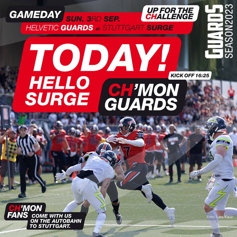 For one final time this season:
It's Gameday!

#HVGatSRG #upforthechallenge #helveticguards #europeanleagueoffootball
