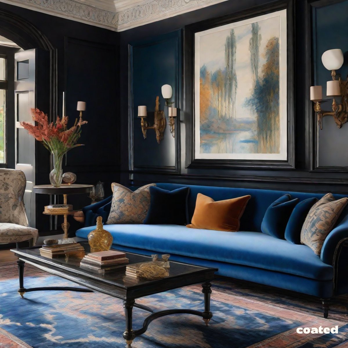 Beautiful formal living room with black details 🦋 

#interiordesign #interior #interiors #design #architecture #decor #homedecor