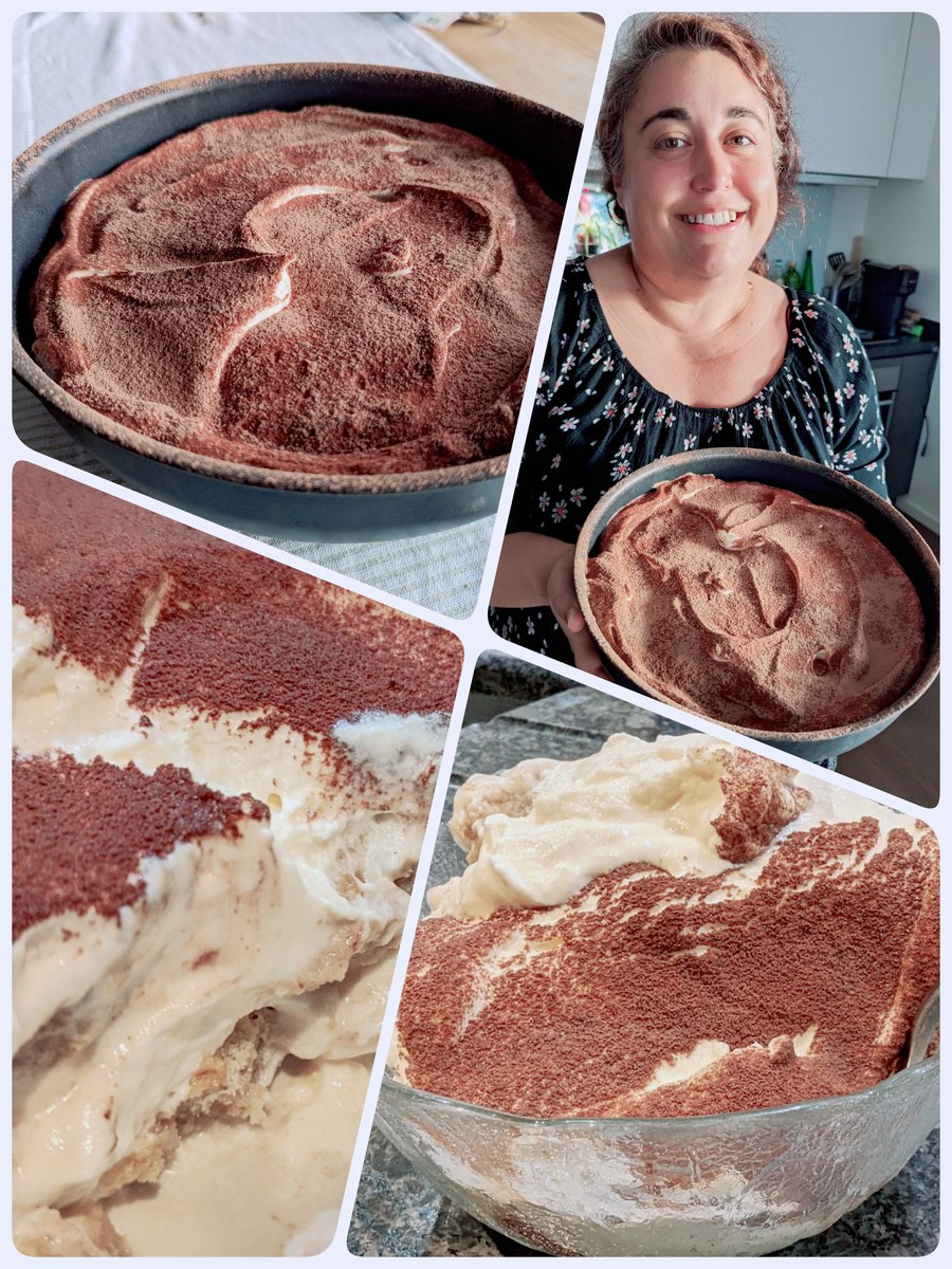okinuchan's tweet photo. Yesterday we did our first tiramisu ever! We feel very proud 🤣🤣❤️ 
( and yeah, it's yummy)
#tiramisu 

@marcocastiello https://t.co/vNsJNcCG4V