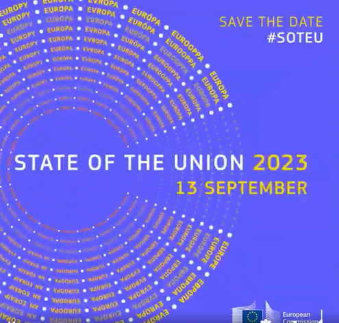 EU_Commission's tweet photo. 10 days to go until #SOTEU 2023. 
 
Watch President @vonderleyen deliver her #SOTEU address on 13 September to take stock of the progress made and discover where we’re headed.

Some highlights from the past months ↓ https://t.co/SYbCNz6umg