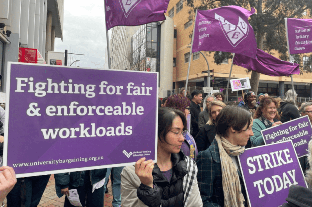 timeshighered's tweet photo. Industrial unrest has erupted on campuses along Australia’s eastern seaboard, even as the combatants reach terms elsewhere, writes @JohnRoss49 https://t.co/aPK3RayJjF https://t.co/dmHv8y3Y2o