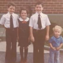 stjamesregional's tweet photo. Mrs. McManus on her first day of 1st grade at the former St. Madeline School (now our very own St. James Regional)!

She can’t wait to welcome all of our #bulldogs back to Tome Street in just a few days! 

#tomeiswheretheheartis💙🩶 #comehometotome🐶 # https://t.co/L9K32VMLms
