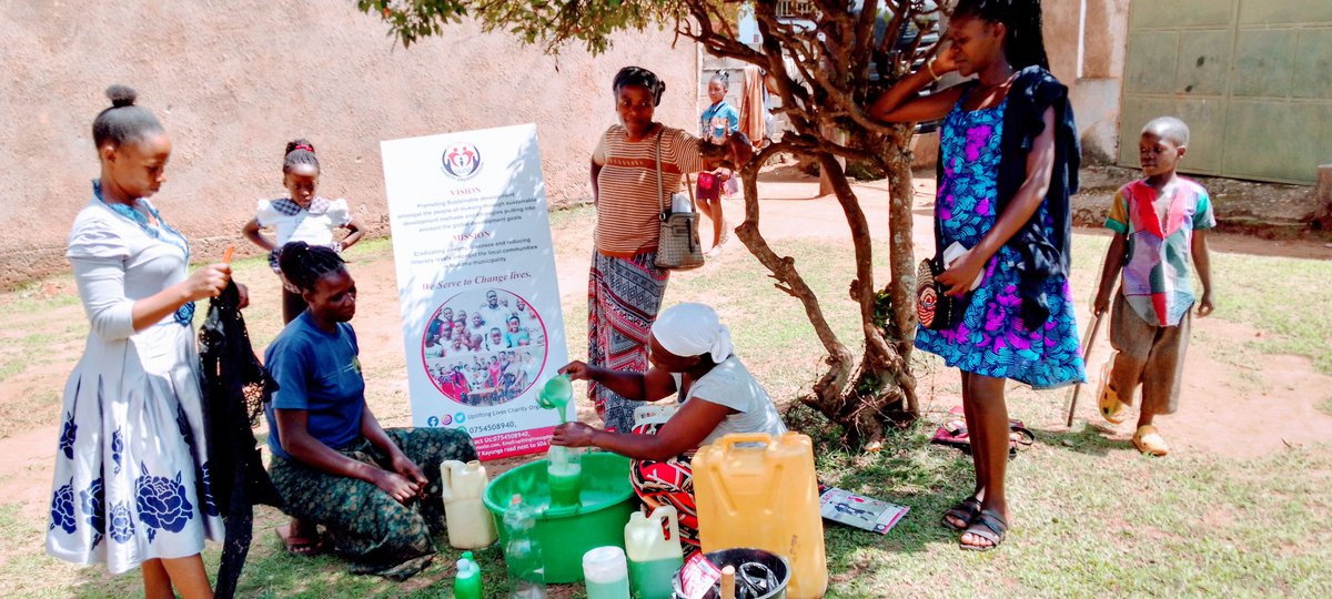 ULCO has managed to train quite a number of women in liquid soap making. Liquid soap is a common good and used in washing and other house keeping. It is economically viable, easy to produce and readily sellable. it is also a product whose ingredients are cheap and easy to find.