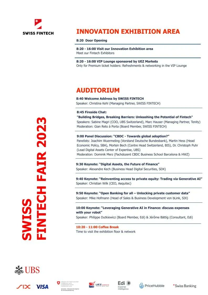 Swiss_Fintech's tweet photo. 🚀 We did it again🎯 What an amazing and fully packed agenda for this year`s SWISS FINTECH Fair 2023. It will be a blast! See you soon!
https://t.co/sddSW8R2u1 https://t.co/ZOgoQKUZA8