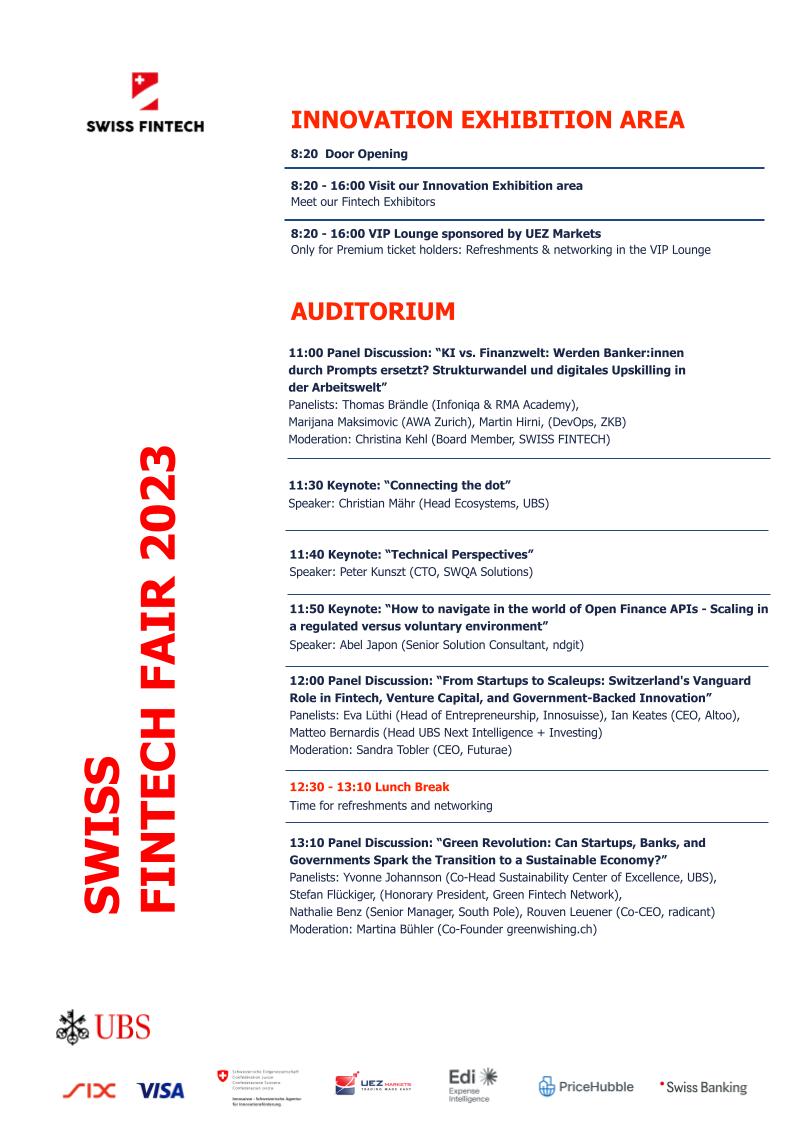 Swiss_Fintech's tweet photo. 🚀 We did it again🎯 What an amazing and fully packed agenda for this year`s SWISS FINTECH Fair 2023. It will be a blast! See you soon!
https://t.co/sddSW8R2u1 https://t.co/ZOgoQKUZA8