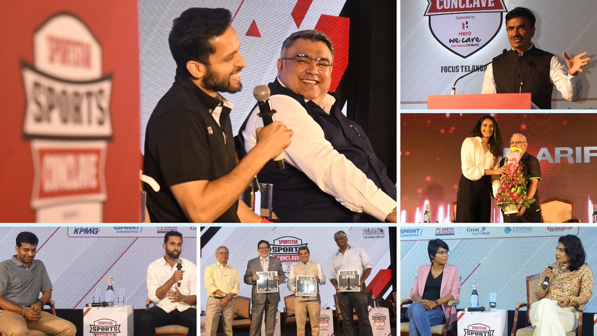 📽️ REVISIT - #SportstarConclave Focus Telangana This week, the Sportstar Conclave's second round started in Hyderabad, with athletes and stakeholders coming together under one roof to discuss the state of sports in the state. Here's a recap of all the action.