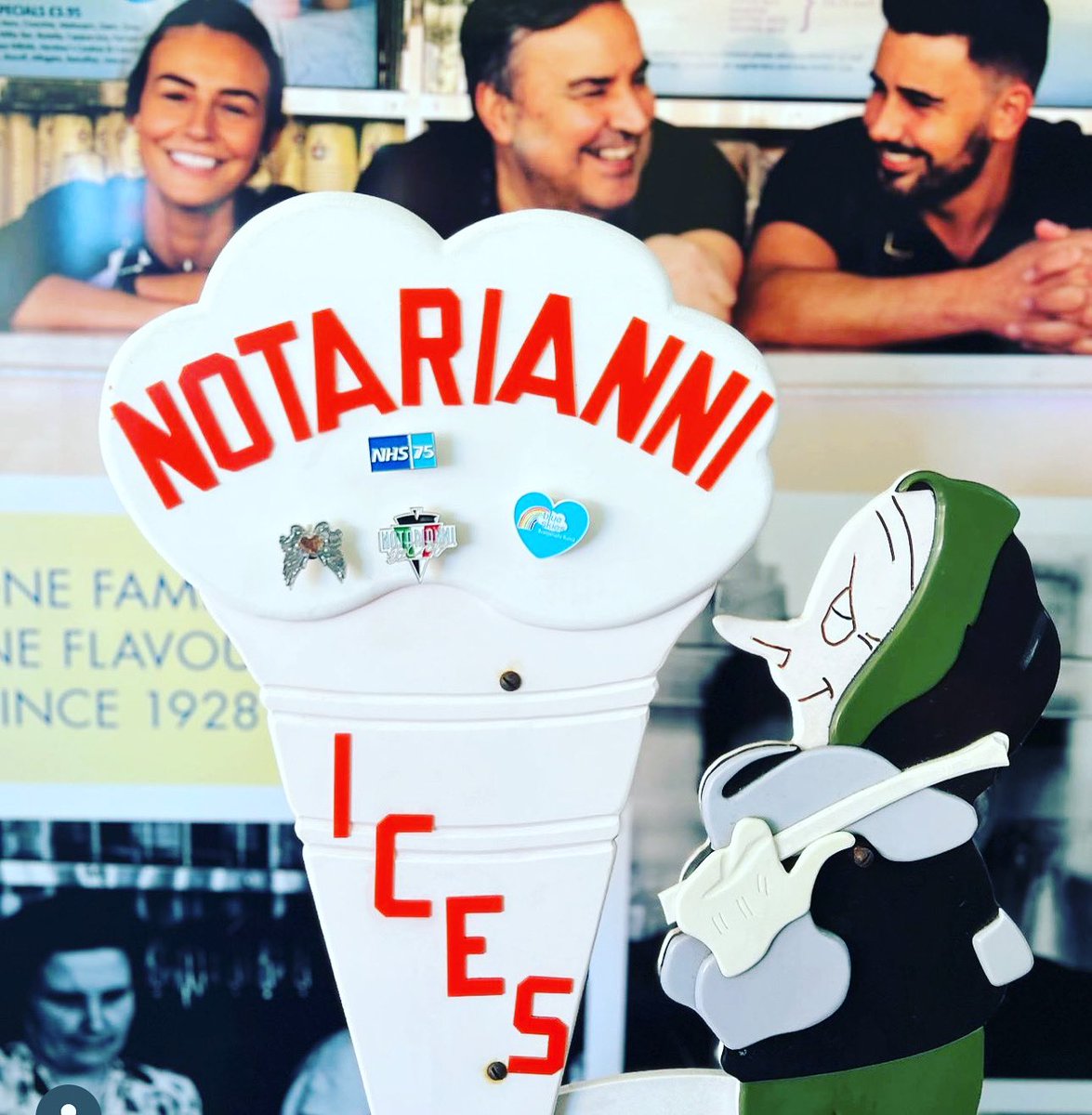 BlueSkiesFund's tweet photo. Our latest #PinTrade with the world famous @Notarianniices 🍦🩵 make sure you go enjoy them in the sun 🌞…or even the rain 🌧️ ! https://t.co/zLKjZAwIpn