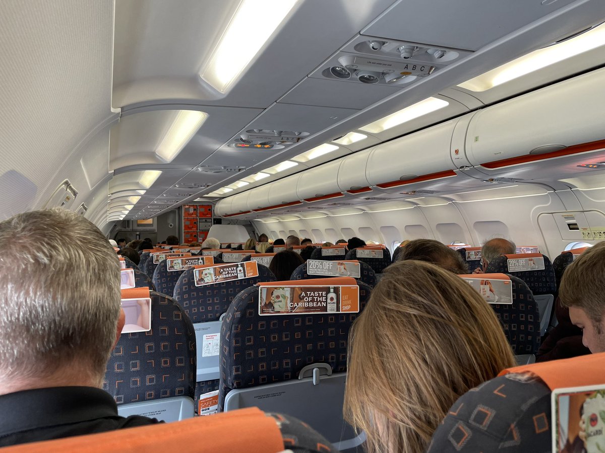AndyKydd's tweet photo. Still haven’t left Gatwick yet on our 7:20 flight (currently 8:55). @EasyJet decided to waste everyone’s time by returning the plane to the stand (yes we were actually taxiing to the runway), because they “urgently needed to get a member of staff up to Edinburgh”.  Impressive no? https://t.co/SaCEkiw76H