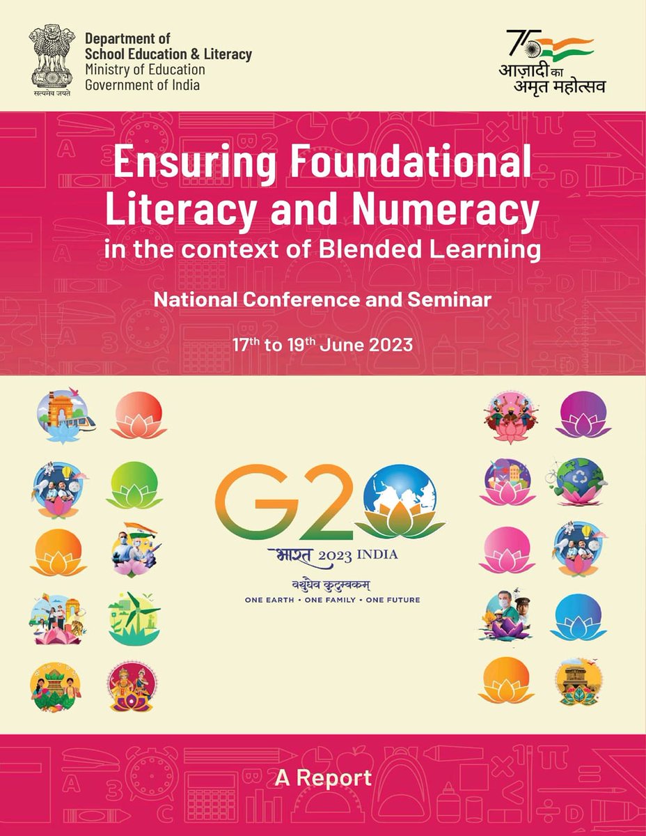 #G20India:  During the 4th EdWG meeting at Pune, Department of School Education and Literacy organised a two day National  conference and seminar on Foundational Literacy & Numeracy. Areas for joint initiatives and cross-learning were identified for the effective implementation…