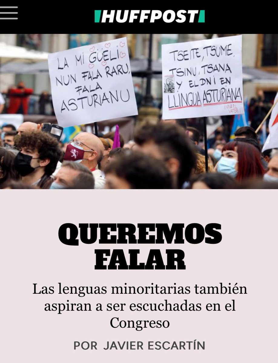 EN PORTADA: Queremos falar: las lenguas minoritarias también aspiran a ser escuchadas en el Congreso huffingtonpost.es/politica/quere… Lo cuenta @javierescarting