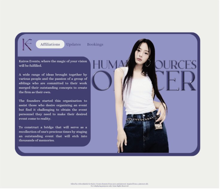 ⠀⠀⠀⠀⠀⠀

         I,  ZAHRA,  Is ready to make
         your    visions    into   reality    
         with         Kairos          Events 

         #KairosEvents
         #VisionsIntoRealityWithKairos
         #MoldBuildCreate 
⠀⠀⠀⠀⠀⠀
⠀