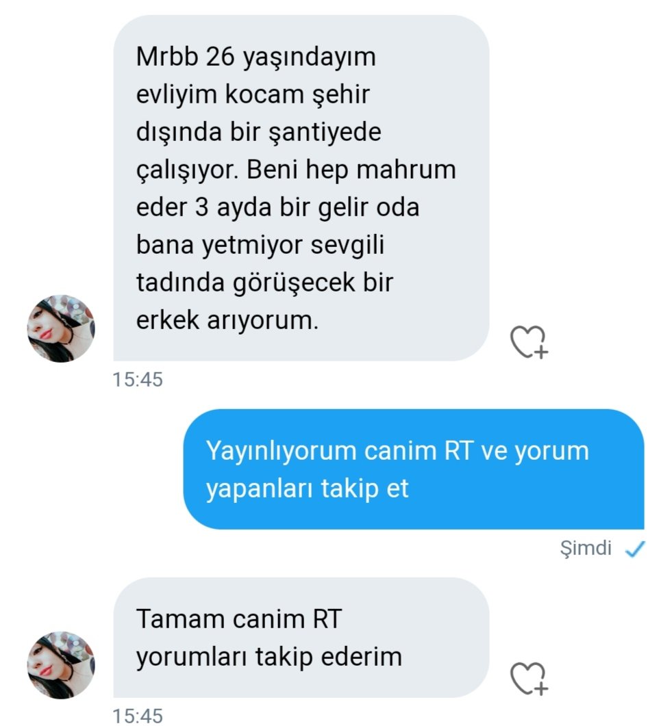 26 yaşında evli Derya hanım sevgili arıyor. RT ve yorum yapanları takip edecek.