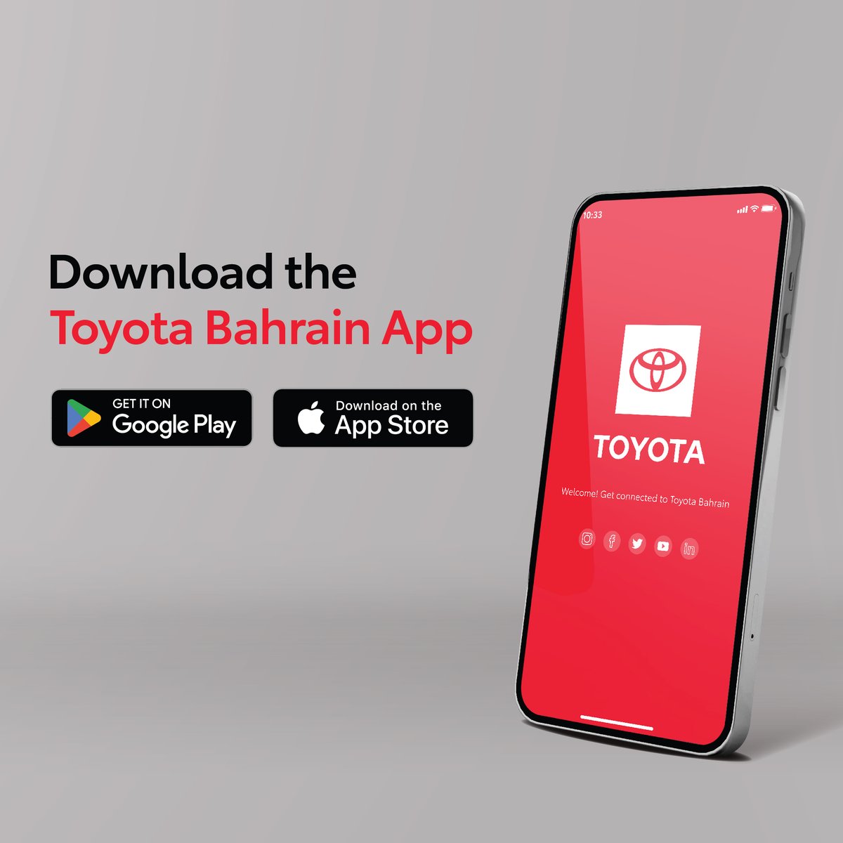 Receiving vehicle updates is now even quicker.
Download the Toyota App today!

#Toyota #ToyotaBahrain #تويوتا_البحرين