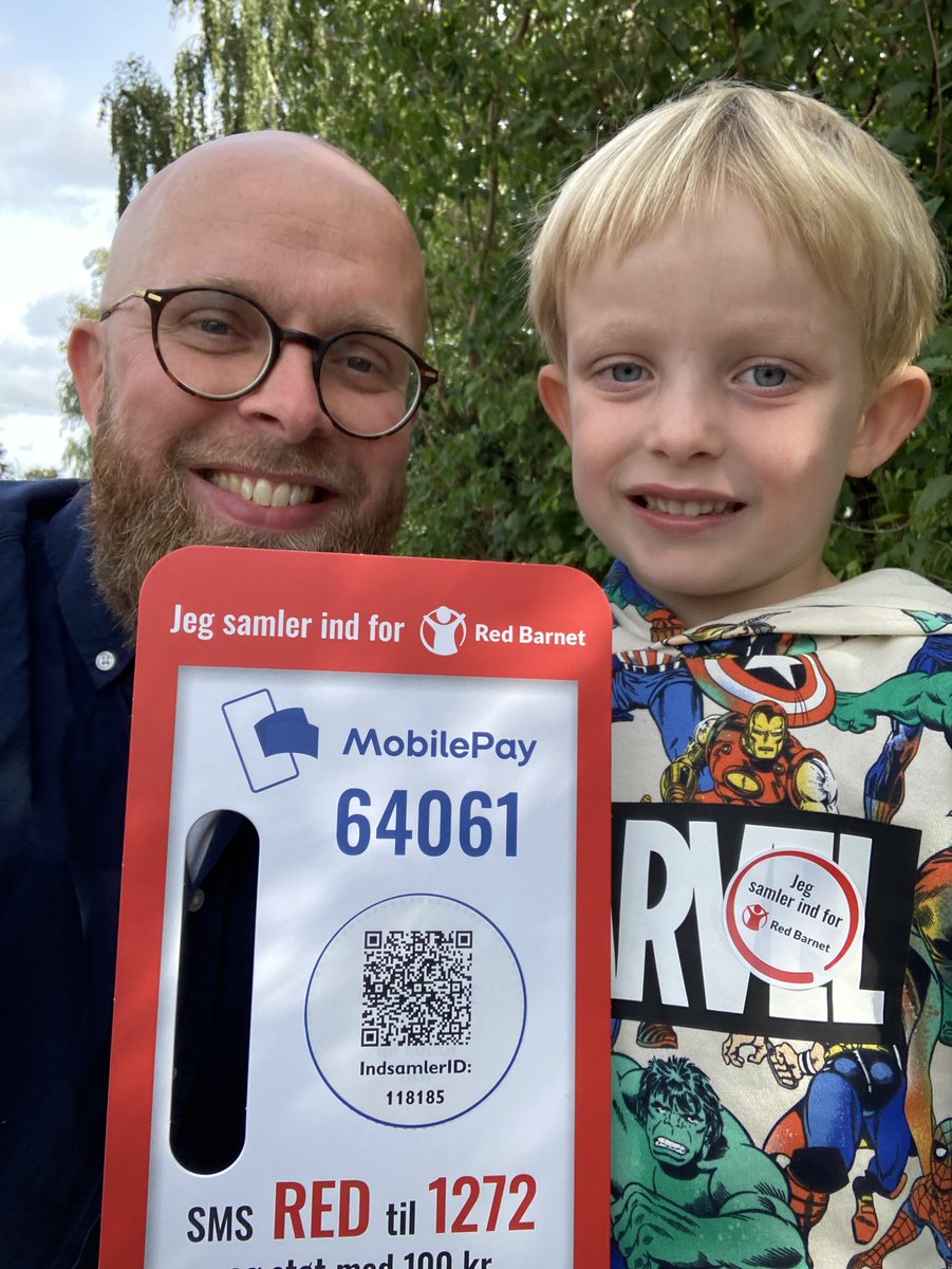 MichelsenMartin's tweet photo. Nu er vi ude og gå for @redbarnetdk. Giv et bidrag på MobilePay på 64061 og skriv 118185 i kommentarfeltet. Vi er nu kun 1200kr fra at slå vores rekord fra sidste år! ♥️ Martin og Ludvig https://t.co/KXGSaq97E6