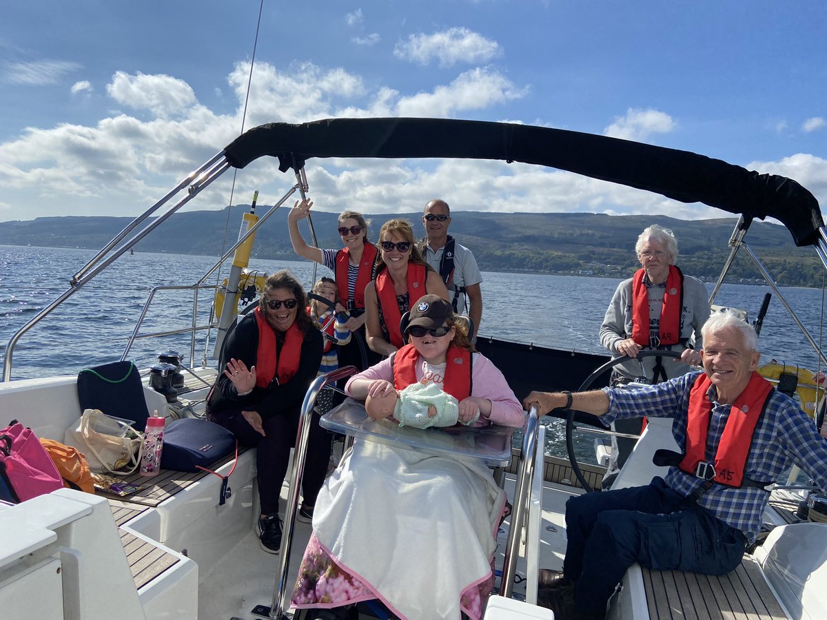 Our poster girl Mia took her whole family sailing yesterday. Mia loves being outdoors and Saturday was just a great day to be on the Clyde.