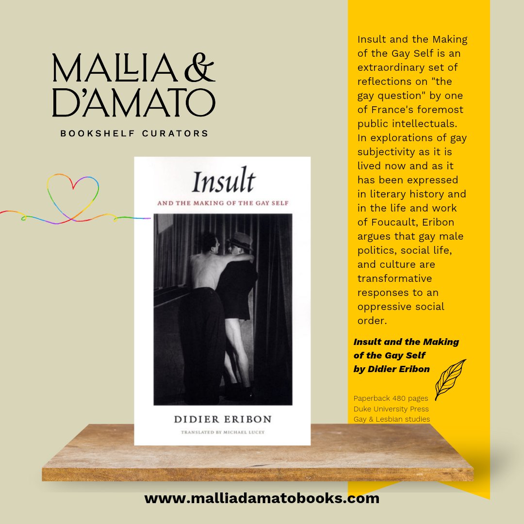 A book that can help us understand better what drives male gay politics and culture.