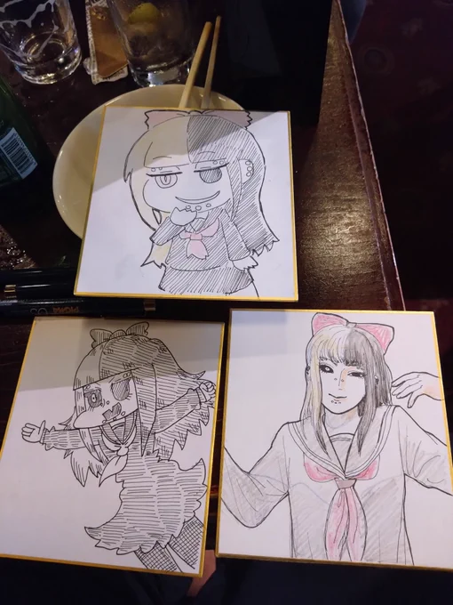 秋hubで唐突に始まる「一杯奢るんで好きなキャラ描いて」阿弥陀寺晃子編