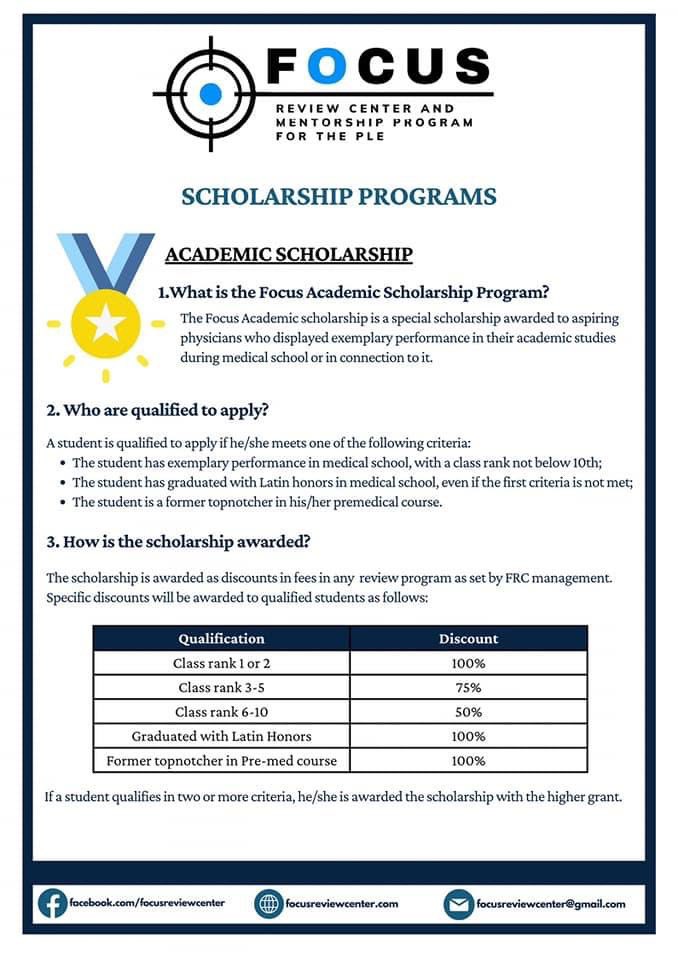 focusrevcenter's tweet photo. Hello doctors! We are now accepting SCHOLARS! for our established and the most high yield Final Coaching Program Nationwide!
Be our next Scholar and Topnotcher doc!
#md2023
#ple2023
#mdsoon
#stayFOCUSed! https://t.co/OaHTgdS8nj
