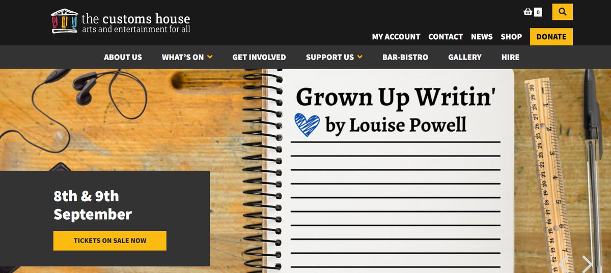 louise__powell's tweet photo. With 5 days til GROWN UP WRITIN' opens, it's exciting to see it on @thecustomshouse's homepage! Sadly lost a date through Great North Run disruption, but I can't wait for audiences to see @Berrimandawson's direction, @SophieBryant24's Kayleigh &amp; @alfreyabell's Ruth! #theatre https://t.co/biZgzegoiA