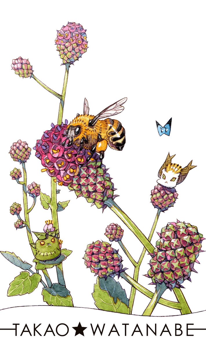 no humans bug pokemon (creature) white background flower simple background english text  illustration images