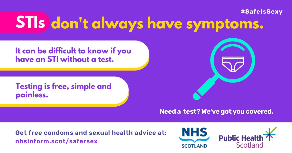 NHS_Lothian's tweet image. It can be difficult to know if you have an STI without a test, as some people don’t get symptoms. 

If you’ve had unprotected sex with a new partner, have symptoms, or are told a sexual partner has an STI, it’s #BestToTest

Find out more at nhsinform.scot/safersex