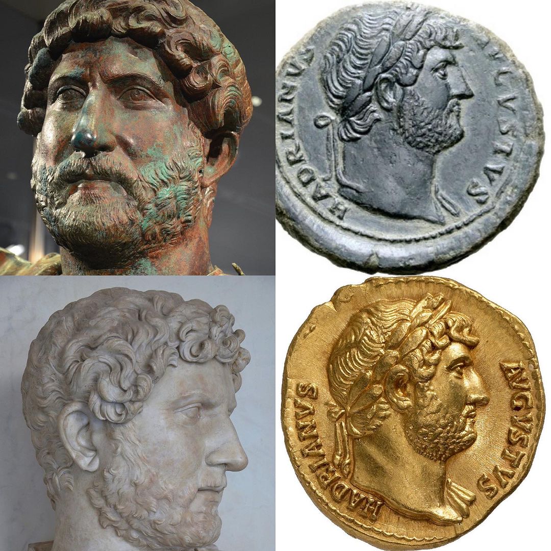 Hadrian was the first Roman emperor to wear a full beard. This has usually been seen as a mark of his philhellenism. 
However, the Historia Augusta claims he wore a beard to cover facial blemishes.