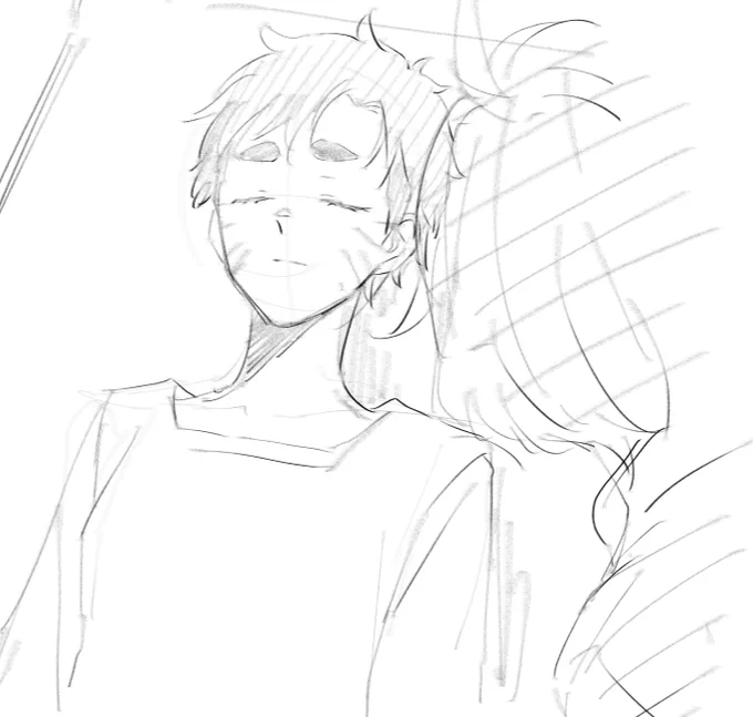 目を覚まさずにいる間、お世話しやすいように髪切ってたりするのかなぁと思いつつ描いてた。けどデリングの髪もヒゲも特になんもなってないから関係ないのでは説に描いてから気付いた 