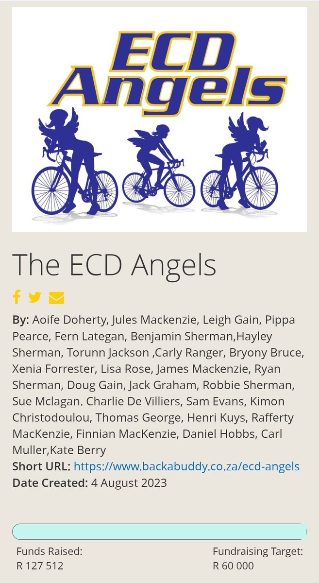 We made it! R1 million raised for <a href="/VusaAcademy/">Vusa Academy</a> via the 24 hour cycle challenge held on the Piley Rees at <a href="/diocesancollege/">Bishops</a>! The <a href="/Investec/">Investec</a> sponsorship contribution takes us well over the million mark! Shout out to the ECD Angels who were the top team via Back a Buddy contributions