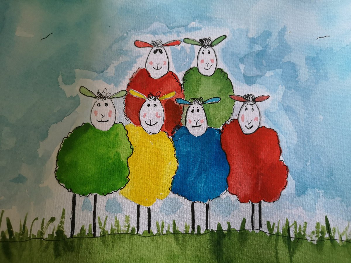 Just for ewe <a href="/dailysheep1/">Daily Sheep</a>. I was wondering what to paint this morning and boom 😂😂 can you tell I only started painting less then a month ago.... I can 😂
#Fun