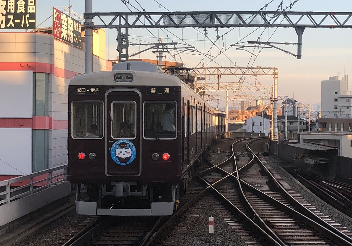 HankyuChikawa's tweet photo. 阪急伊丹線 ハチワレHM運用
9/3(日)
T#330 6001F(伊丹1号)
T#3020 6004F(回送)
T#4021 6008F(昼入庫)
T#380 6004F(塚口3号)夕出庫
車庫  6014F

T#330:塚口6:07発〜
T#4021:塚口4:55発〜
T#380:塚口14:29発〜
#ちいかわ  #ハチワレ #阪急電車 #阪急運用 https://t.co/P2cgEKLB9X