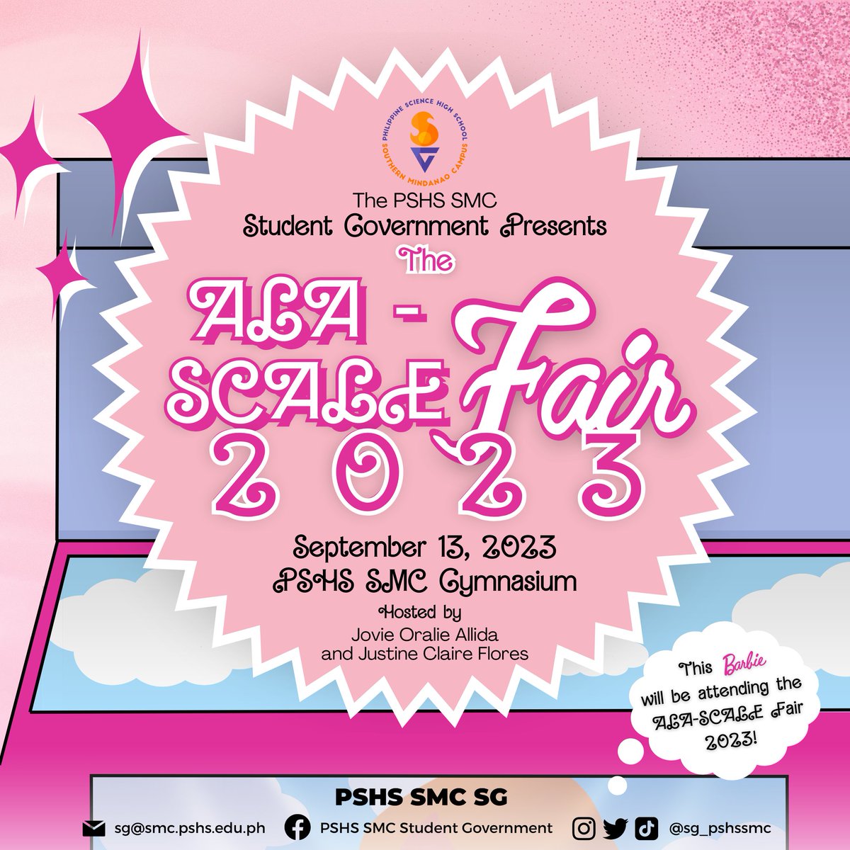 sg_pshsdrc's tweet photo. Hi Barbie ✨ Hi Ken 💫

This Barbie 💕 will be attending the ALA-SCALE Fair 2023 🎉🎉

Not only are you a scientist🧬 Barbie or Ken, but you can be programmer barbie👩‍💻, oasi ken🩰, or debater barbie 👩‍⚖️.  (1/3) https://t.co/cA3ChKwn8b