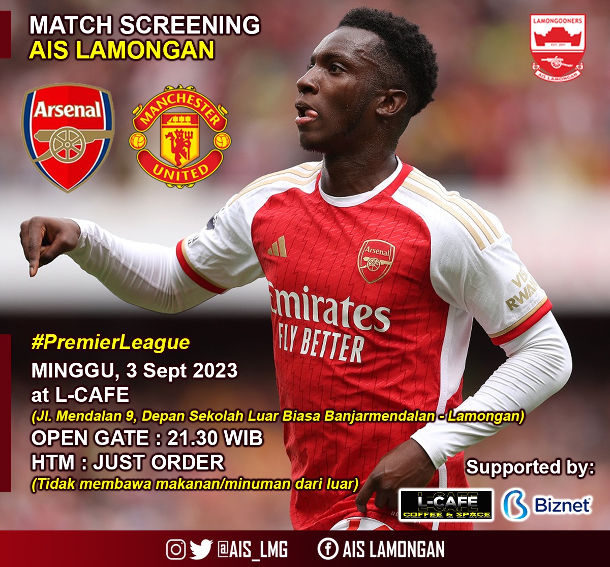 #MatchScreeningAISLMG
DINONE ARSENAL!
Yok ramaikan dulur

<a href="/ID_ARSENAL/">ARSENAL INDONESIA</a>
#ArsenalDay 🔴⚪