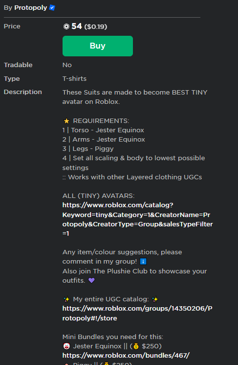 dvdko_'s tweet photo. Ever since I published my Catalog Avatar Creator store last month, "Protopoly" has been actively copying, price-cutting, and mass-uploading my Mini Plushie LC without my consent due to its popularity. I've been keeping this private, hoping to get it situated by myself and (1) https://t.co/Y0Pg0itG1y