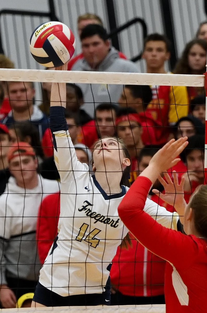 FreeportVolley's tweet photo. 🐝ALUMNI SPOTLIGHT 🐝

Lauren Lampus, '20.
After a stellar career at Freeport, Lauren moved on to Westminster. She's entering her senior year with the Titans. She led the team in kills last year, and has been named to the All-PAC team twice! Good luck this season Lauren! 💙💛 https://t.co/7T0LHJ96ei