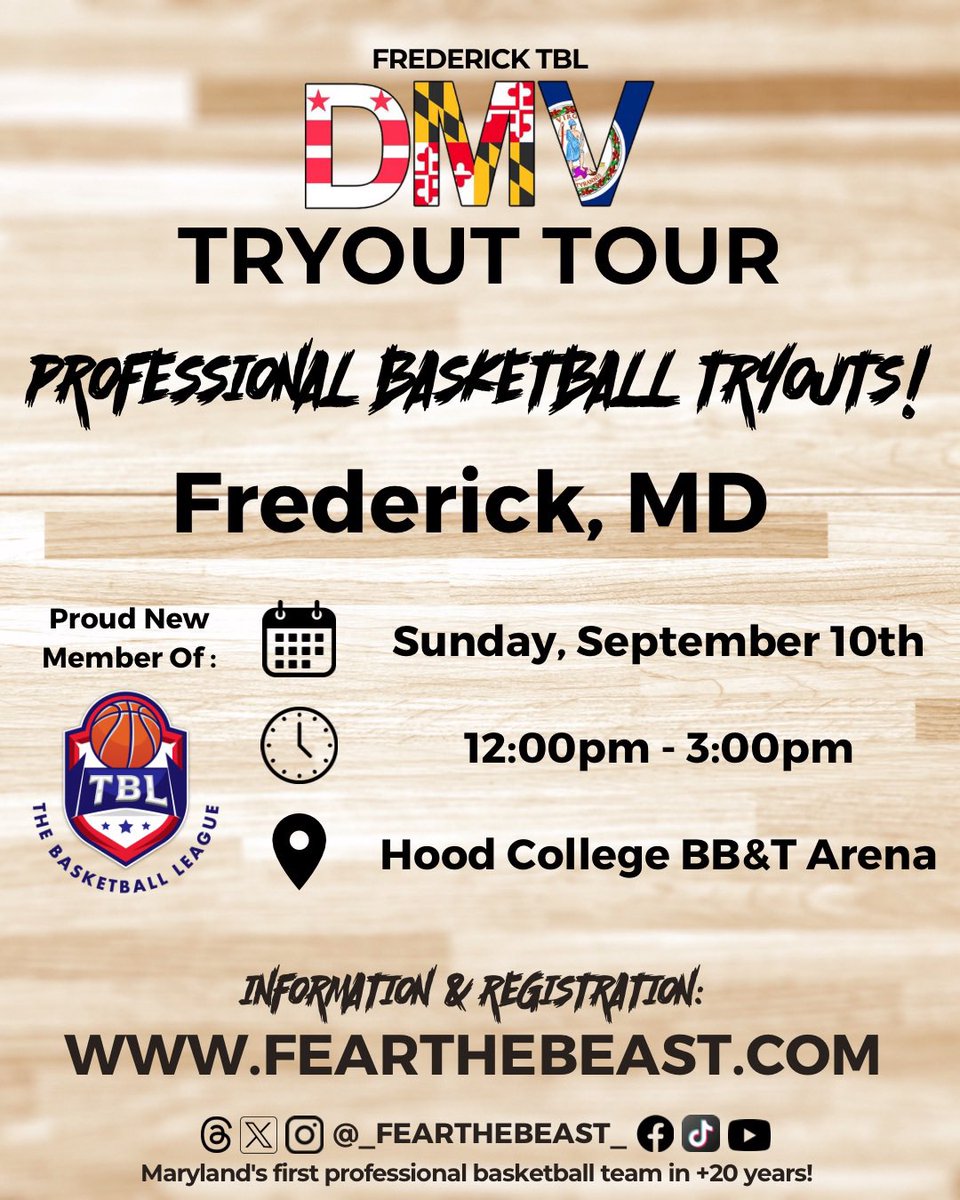 goflyingcows's tweet photo. ONE WEEK AWAY ‼️

Don’t miss your chance to tryout for Frederick’s professional basketball team in our hometown! Paid professional opportunity. 

🔒 in NOW: https://t.co/ktX1xc1PcQ https://t.co/uCLUPS1SZt