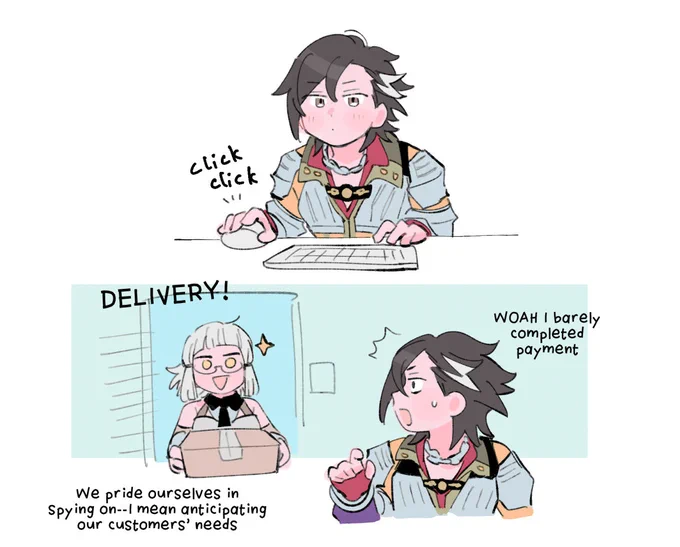 My friendo ordering his clothes online instead of asking skadi or ms crane, he's just like me fr fr 