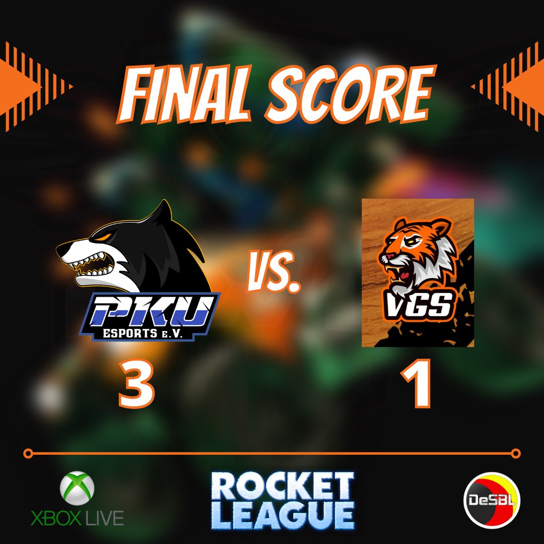☆ Matchresult ☆

Den ersten <a href="/desbl/">DeSBL</a> Spieltag beendet unser Rocket League Team mit einem grandiosen 3:1 Sieg gegen VGS eSports. 
Weiter so Jungs 💪🏻

#pku #pkuesportsev #pkufamily #esport #esports #gaming #RocketLeague