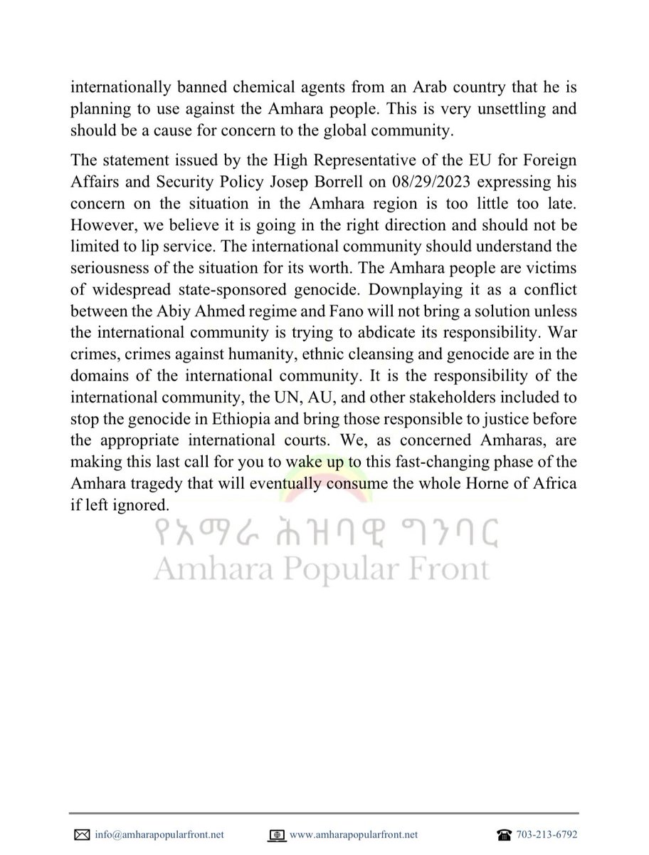 AmharaPopularFront Official Accountየአማራ ሕዝባዊ ግንባር tweet media