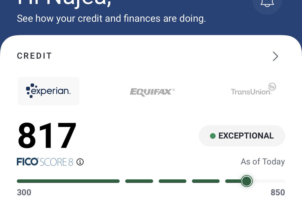 I really got a 817 credit score rn. At this point I’m bout to go get approved for a yacht, fuck it 😂 #CreditIsPower