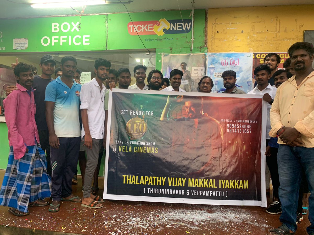 velacinemas's tweet photo. Epic #Thalapathy fans meeting happened today @velacinemas for celebrating #LeoFDFS 
"Get ready for #Leo 🔥🔥🔥 celebrations" https://t.co/kBynWzTkRe
