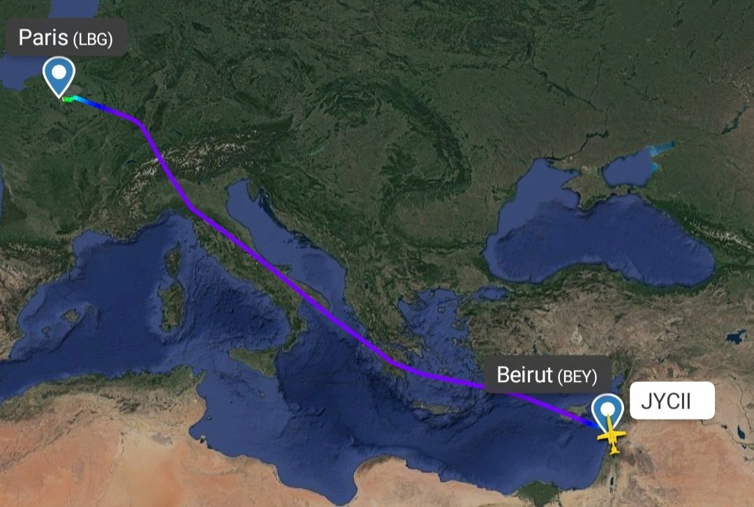 LebanonJets's tweet photo. #JYCII of ArabWings (Jordan) Saturday evening left #Paris (LBG) to #Beirut then back to base in #Amman (ADJ/Marka) after midnight https://t.co/ARNhDEwHvh