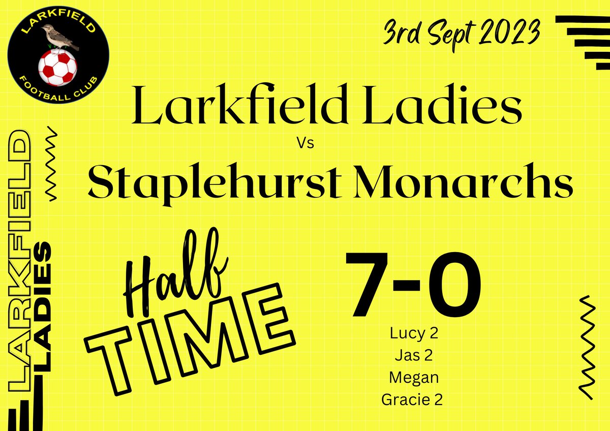 𝑳𝑨𝑹𝑲𝑭𝑰𝑬𝑳𝑫 𝑳𝑨𝑫𝑰𝑬𝑺 

Kicking of the <a href="/SECWFLnews/">SECWFL</a> season with a home game at the <a href="/EdenEstateAgent/">Eden Estates</a> Stadium 

The Ladies are very much in control at Half Time 🟡⚫️

#proudcommunityclub