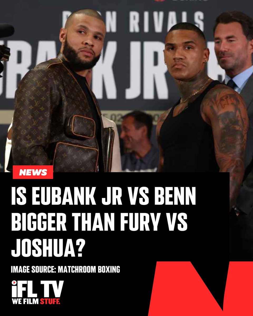 IFLTV's tweet photo. Right now, is a fight between Chris Eubank Jr &amp; Conor Benn bigger than Tyson Fury vs Anthony Joshua? 🥊

#EubankBenn | #FuryJoshua | #BoxingFans https://t.co/mTXrhH5emI